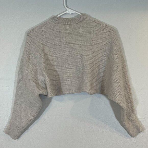 Aritzia Wilfred Free Lolan Sweater Knit Merino Wool Crop Oversized Gray Size XS - Picture 9 of 9